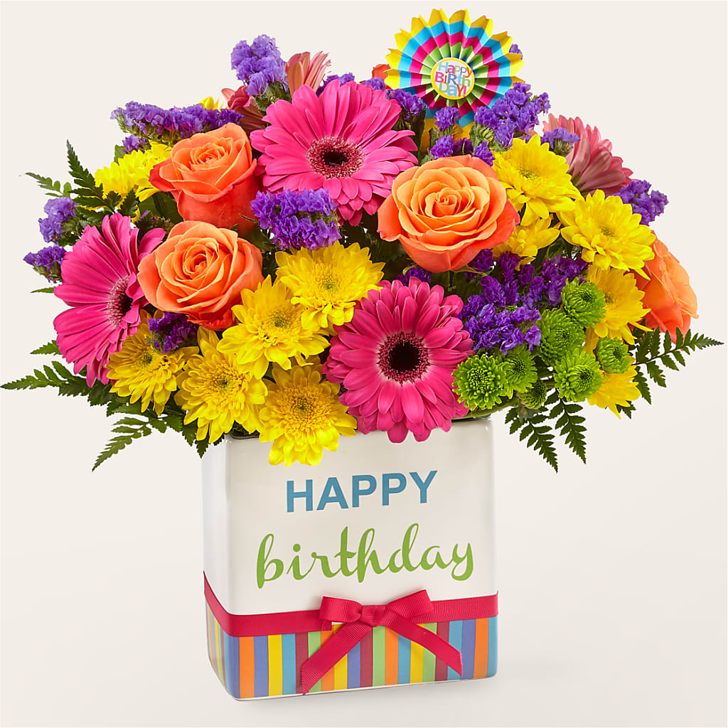 Birthday Brights Bouquet – FLEURISTE JARDIN D'ANJOU, Anjou PQ