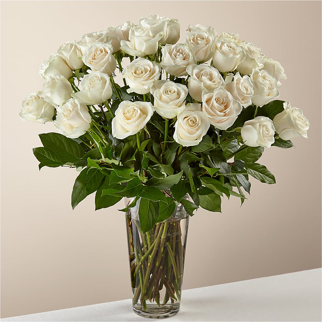 Long Stem White Rose Bouquet – FLEURISTE JARDIN D'ANJOU, Anjou PQ