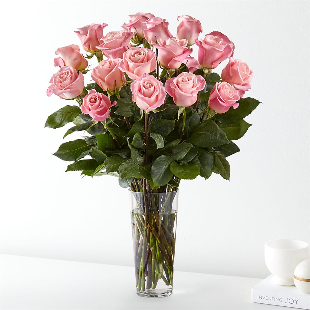 Long Stem Pink Rose Bouquet – FLEURISTE JARDIN D'ANJOU, Anjou PQ