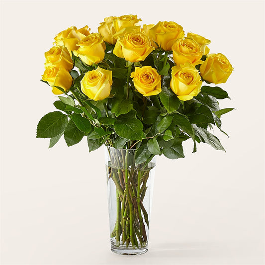 Long Stem Yellow Rose Bouquet – FLEURISTE JARDIN D'ANJOU, Anjou PQ